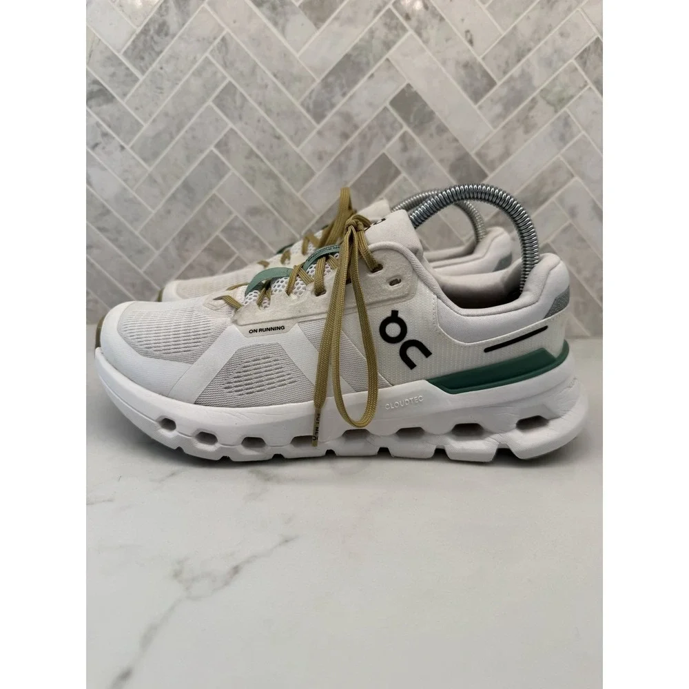 On Running Cloudrunner 2 Running Shoes Womens 8.5 Undyed Green Lace Up Sneakers